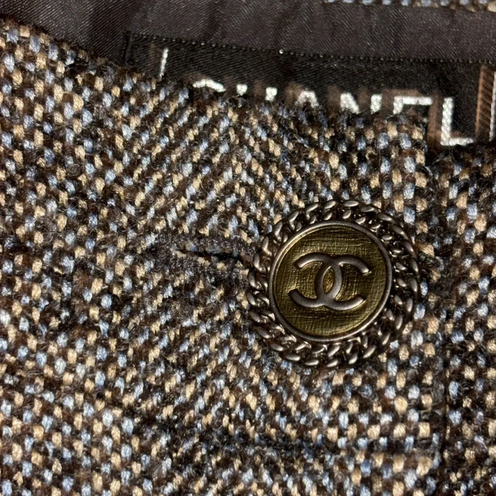 Chanel tweed silk alpaca wool pants